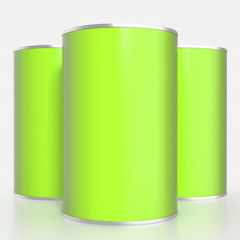 Metal food container mock up. Isolated. 3d illustration