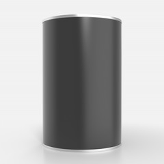 Metal food container mock up. Isolated. 3d illustration
