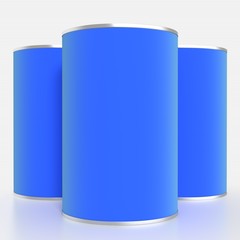 Metal food container mock up. Isolated. 3d illustration