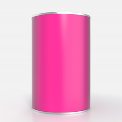 Metal food container mock up. Isolated. 3d illustration
