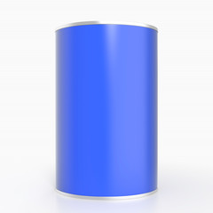Metal food container mock up. Isolated. 3d illustration