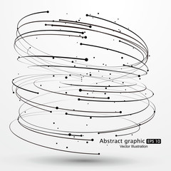 Points and curves of spiral graphics,Vector Illustration.