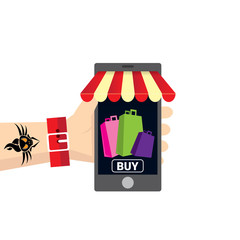 Online mobile shopping concept background.