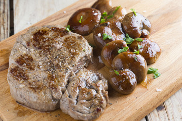 Beef and mushrooms