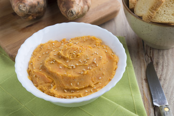Snack of hummus