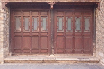 Ancient door of Chinese house.