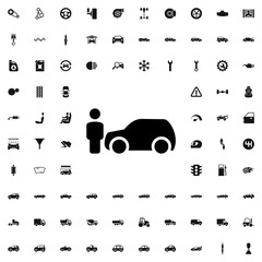 man and car icon illustration