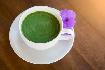 Hot green tea matcha