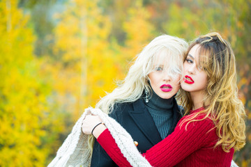 Fototapeta premium sexy pretty girls with red lips