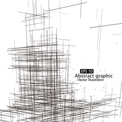 Dot and line composition abstract graphics.