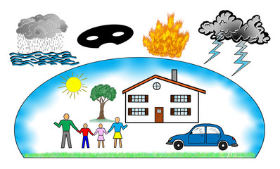 Obraz premium Protection against damage concept on white background