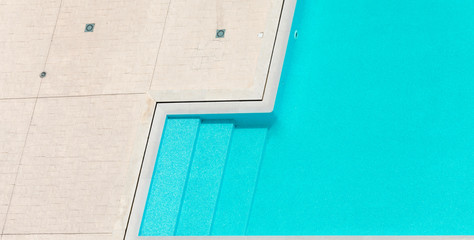 Top view of a hotel swimming pool