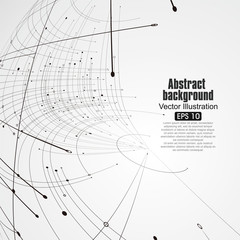 Point and curve constructed the sphere wireframe, technological sense abstract illustration.