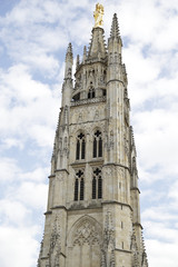 Fototapeta na wymiar Pey-Berland bell tower, next to Saint Andre Cathedral, Bordeaux, France