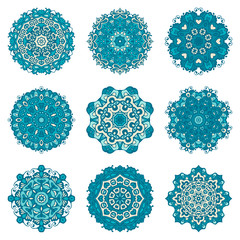 Snowflakes Mandalas. Vintage decorative elements.