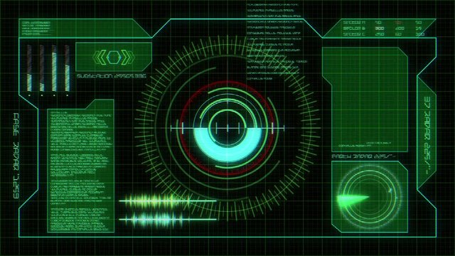Futuristic virtual user interface HUD Green