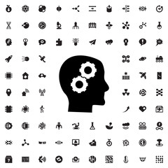 gear in head icon illustration