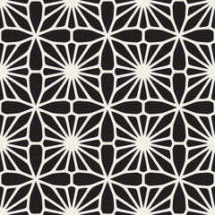 Vector Seamless Black and White Mosaic Lattice Pattern