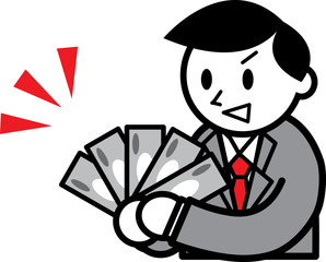 札束を持つビジネスマン