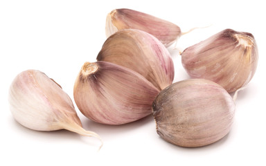 garlic cloves isolated on white background cutout