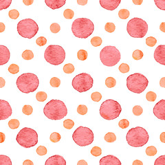 Seamless watercolor dots pattern