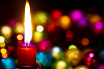 Kerze Bokeh Weihnachten Christmas Weihnachtslicht bunt Weihnachtsgruss