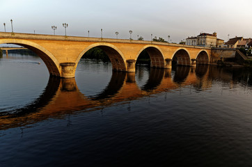 Coucher de soleil pont de Bergerac