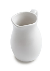 faience  pitcher isolated on white background