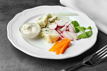 Fresh salad on plate