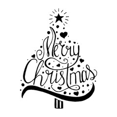 Merry Christmas lettering design.