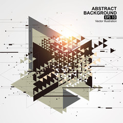 Fototapeta premium Point, line, surface composition of abstract graphics, Vector illustration.