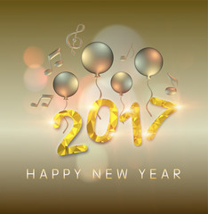 3D illustration of 2017 Happy New Year Background for Greetings Card. good to use for parties invitation, Dinner invitation, Christmas Meeting events.