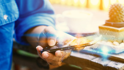 World map connected, social network, globalization business, soc