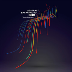 Colourful curve composition have a sense of perspective graphic.