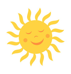 Cute sun with smile