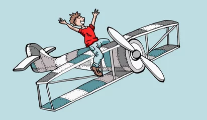 Fototapeten Vliegtuig speelgoed © emieldelange