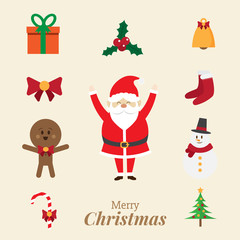 christmas design concept. santa and stuff. vector illustration.