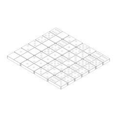 Fototapeta premium Dominoes.Isolated on white background. 3d Vector illustration.3d isometric style.