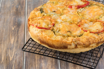 Bell pepper cheese focaccia bread.