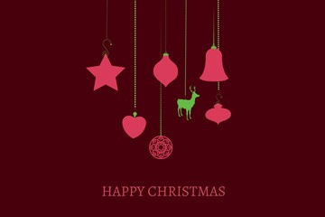 Christmas Message and Decoration on Brown Background Design