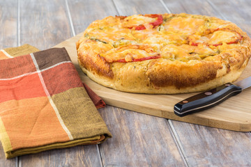 Bell pepper cheese focaccia bread.