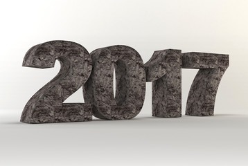 2017 Happy new year stone