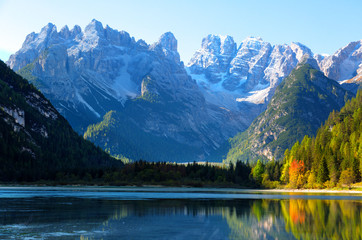 Naklejka na ściany i meble Dolomites, view of Monte Cristallino, Italy