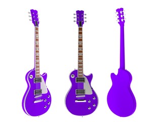 Purple 3d render guitar isolated