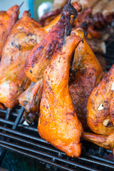 Grill chicken on roaster.