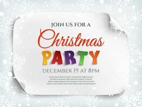 Christmas party invitation poster, flyer or brochure template.