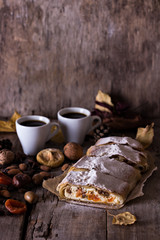 strudel with dried fruits