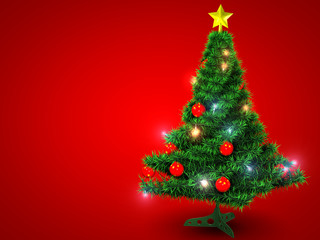 Christmas tree.3d illustration