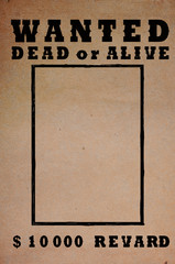 Vintage wanted dead or alive poster background in grunge style without photo