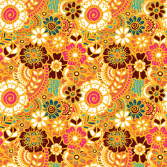 Paisley seamless colorful pattern